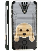 WORLD ACC Silver Guard Phone Case Compatible with Coolpad Legacy SR | Legacy S Brushed Metal Texture Hybrid TPU Cover (Cute Dog Cocker Spaniel)