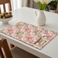 thumbnail image 6 of Placemat, Pioneer Flower Floral Print Pattern Place Mats Table Mat Set Of 2, PVC Washable Placemats for Party Kitchen Dining Decoration, 18x12 Inch, Fade Resistant, 6 of 6