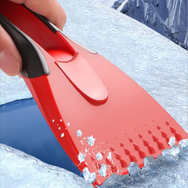 Mini Pala De Nieve Multifuncional Para Coche, 20.5x9.5x1cm, Con Mango De Silicona Para Quitar Hielo Y Nieve, Herramienta Portátil De Emergencia Para Invierno, Color Rojo (1 Unidad) Rkxzt