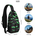 thumbnail image 5 of Sling Backpack,Black Halloween Bats with Green Crossbody Bag with Water Bottle Holder,Waterproof Sling Bag for Men/Women with Chest Phone Holder for Hiking,Travel, 5 of 6