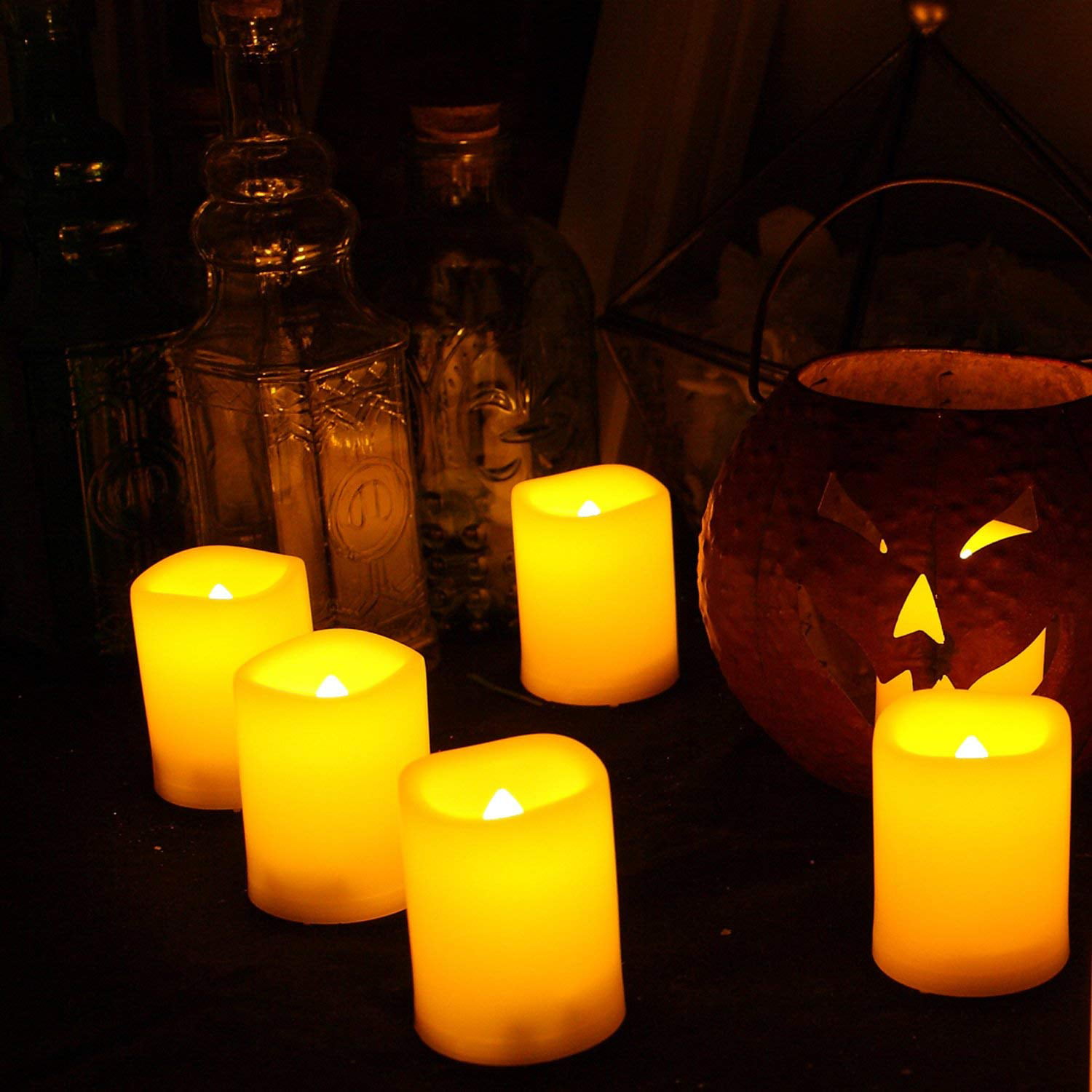 Battery Powered Votives LED Votive 6 PCS Premium Flameless Candles with Timer 
