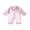 Pink, variant on RUINIXCW Infant Girl Romper Pajamas Lapel V Neck Long Sleeve Ruffle Cuffs Loungewear