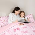 thumbnail image 4 of Erosebridal Cartoon Pink Bow Twin Comforter Sets For Bowtie Girl,Bowknot Bedding Set For Cowgirl, Reversible 2-Piece, 4 of 7
