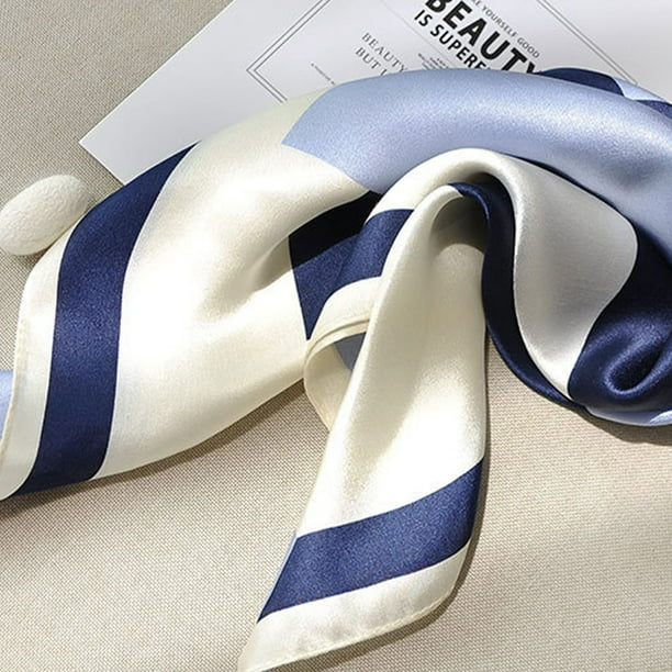 Ladies navy silk scarf deals