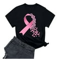 thumbnail image 3 of Frostluinai In October We Wear Pink Shirts Crew Neck Short Sleeve Pink Ribbon Shirts Breast Cancer Awareness T-Shirt Fight Cancer Shirt, 3 of 4