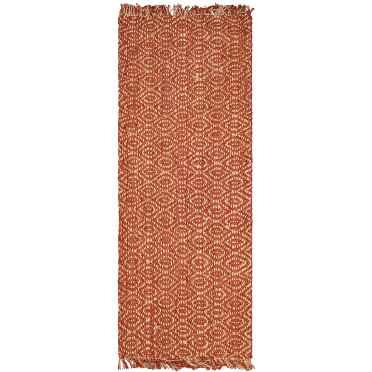 SAFAVIEH Natural Fiber Linden Geometric Jute Runner Rug, Rust, 2'6" x 6'