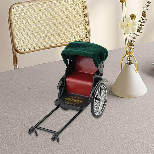 tredstone Jouet de Simulation Rickshaw de Haute Qualité Modèle de Voiture à Tirer 1/12 Décoration Fille Rouge