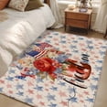 thumbnail image 4 of 4th of July Blue Red Runner Rug 2.7x5 FT,Non Slip Entryway Carpet,Star Watercolor Floral American Flag Washable Soft Floor Carpet Entrance Mat Non-Shedding Throw Rug for Hallway Laundry Room Bedside, 4 of 9