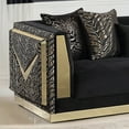 thumbnail image 3 of Furniture of America Gadulan Glam Fabric Zebra Print Adult Sofa, Black and Gold, 3 of 17