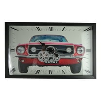 22" Moving Gear Wall Clock Red Mustang