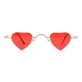 thumbnail image 2 of Ditzy Small Heart Shape Dazed Hippie Metal Rim Sunglasses Gold - Red, 2 of 4