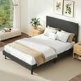 thumbnail image 4 of Costway Full Size Bed Frame with Height Adjustable Chevron Headboard, No Box Spring Needed Gray, 4 of 10