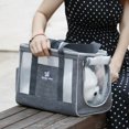 thumbnail image 3 of Chat Bolsa de Transporte, Bolsa de Transporte para Perros Transpirable y Plegable con Cojín Cómodo y Grueso para Viajes en Tren, Coche, Restaurante, Avión, Tela Oxford Gris Talla S (39 x 17 x 27 cm) esquí esquí Gafas de esquí, 3 of 5