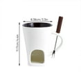 thumbnail image 3 of 1PC Chocolate Fondue Mug, Ceramic Melting Cup Tealight Set with Forks, Personal Sweet Fondue Cup Heat-Resistant for Date Night, Gift for Birthdays, Anniversaries, Valentine's Day, 3 of 9