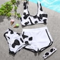 thumbnail image 4 of YunPes Girls Tankini Girls' Cow Three Piece Crisscross Floral Print Back Cute Summer Swimsuit Girls Swimwear 13 14 Years Glitz Swimwear, 4 of 6