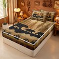 thumbnail image 2 of meiyoeat Safari Animal Bear Zipper Twin Comforter Sets with Fitted Sheet and 2 Pillowcases For Kids,Vintage Farmhouse Lodge Zipper Bedding Set For Boys,Black Reversible,4-Piece, 2 of 7