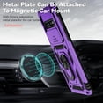 thumbnail image 6 of for Samsung Galaxy S10 Case,with Camera Lens Cover HD Screen Protector,[Military Grade] Ring Car Mount Kickstand Hybrid Hard PC Soft TPU Shockproof Protective Case for Galaxy S10-Purple, 6 of 11
