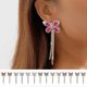 thumbnail image 2 of par de aretes de cadena de garra de lujo ligeros, aretes de borlas de mariposa con diamantes de imitación, temperamento Versa ---- Rojo - Código de producto 65756 Rojo, 2 of 5