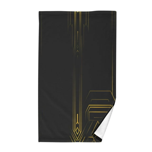 Art Deco Gold Soft 100% Cotton Towel, High Absorbency, Single Pack, 16" x 28"