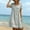 Gray, variant on Women's Square Neck Short Sleeve Babydoll Midi Dresses Eyelet Hollow Hem Solid Color 100% Cotton Casual Dress for Daily Wear in Spring Summer S-3XL
