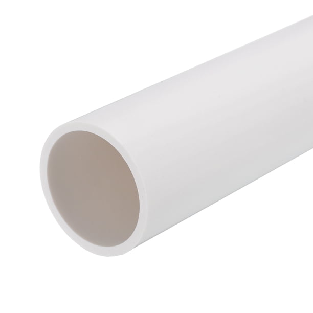Uxcell Rigid Round Pipe White 1.68 x 1.97"(ID*OD) High Impact for Water Pipe Crafts Cable Sleeve