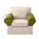 thumbnail image 2 of Protector de muebles de poliéster spandex para reposabrazos, funda elástica verde para sofá o sillón, 2 of 7
