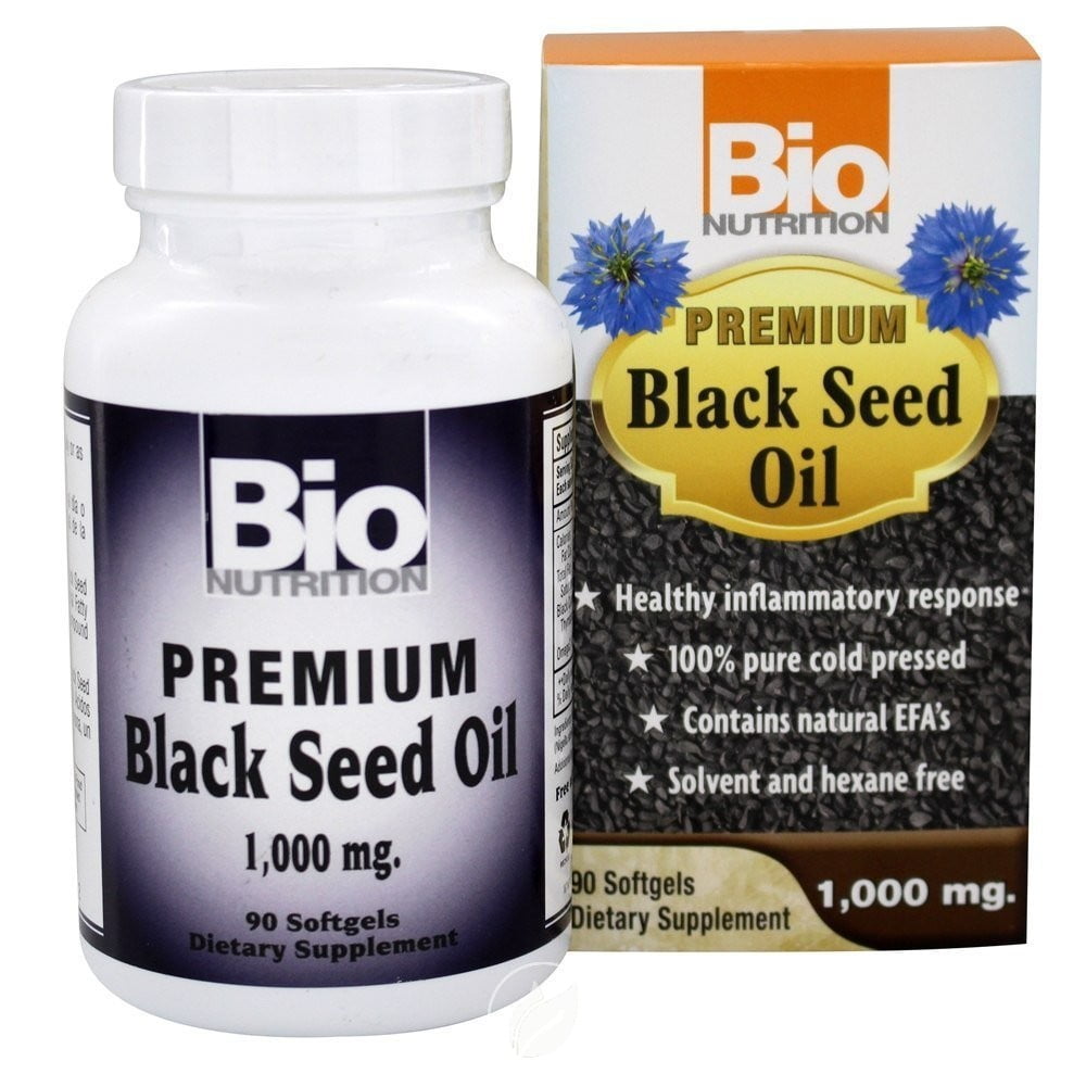 (4 Pack) Bio Nutrition Premium Black Seed Oil 1,000mg SoftGels 90
