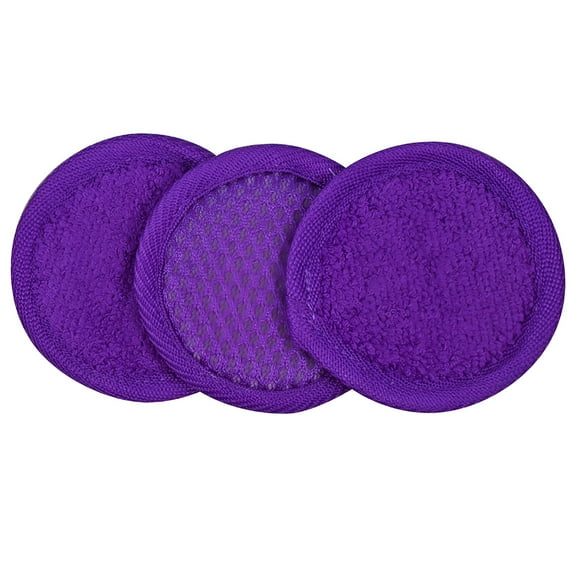 RAGUPEL 3Pcs Face Scrubber Exfoliator,Super Soft Face Sponges for Cleansing,Face Scrub Pads Purple