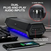 ENHANCE Attack Gaming Speaker Soundbar - Under Monitor PC Sound Bar LED Speaker with 40W Peak Power