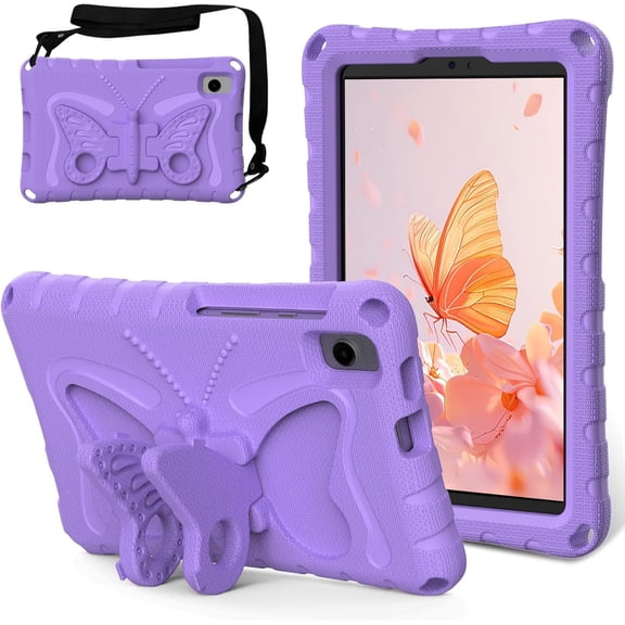 HCTian Compatible with Samsung Galaxy TAB A7 Lite 8.7"T220/T225/T227(2020/2021)/TAB A9 8.7" SM-X110/X115N(2023) Butterfly Wings Kickstand kids girl Tablet Case EVA Material Case