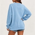 thumbnail image 5 of DISKEBUISS Women's V Neck Sweatshirt Long Sleeve Oversized Top with Kangaroo Pocket for Fall Winter Casual Pullover, 5 of 7