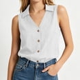 thumbnail image 4 of Noric Women's Sleeveless Button Down Tops Collared Casual Summer Blouse Loose Fit V Neck Office Basic Tank Tops, 4 of 6