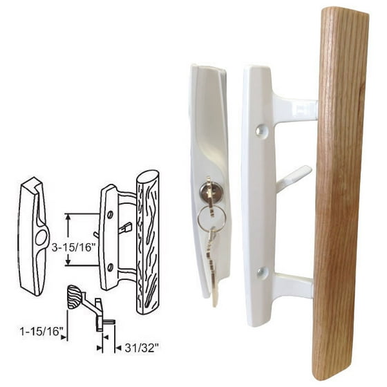 Stb Sliding Glass Patio Door Handle Set Mortise Type Keyed White Stb Sliding Glass Patio Door Handle Set Mortise Type Keyed White 3 15 16 Holes Com