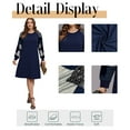 thumbnail image 5 of Cuteduck Women Plus Size Fall Plaid Dress Long Sleeve Round Neck Fashion A-Line Casual Midi Dress 1X-4X, 5 of 7