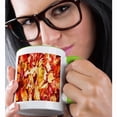 thumbnail image 2 of 3drose, Photograph of Autumn Leaves, 15oz Two-tone Green Mug, 2 of 6