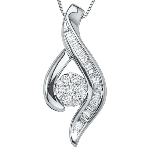 0.46 CT. T.W. Diamond Swirl Pendant in 14K Gold