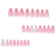 thumbnail image 4 of Pink Gradient Floral Pattern Press on Nails, Medium Almond Glossy Artificial Nails with Ombre Effect, 24 Count, 4 of 7