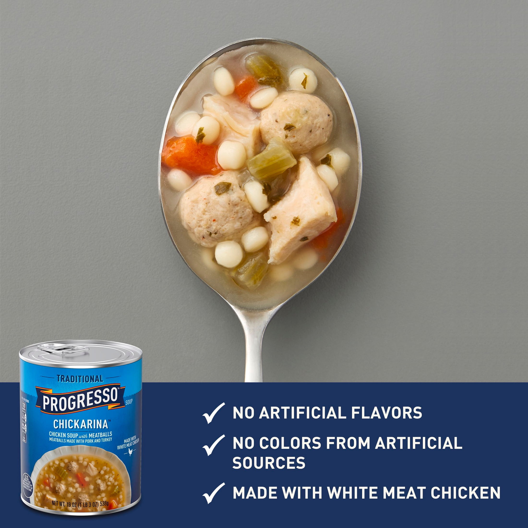 (4 pack) Progresso Chickarina Soup, Traditional Canned Soup, 19 oz