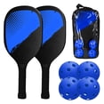 thumbnail image 2 of Paddle Set 2 Wooden Rackets 4 Hollow PVC Balls with Carrying Bag for Indoor Outdoor Travel, Suitable for All Ages, 2 of 7