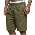 thumbnail image 3 of Horkkom Work Shorts for Men Summer Elastic Waist Drawstring Hiking Shorts Outdoor Gym Workout Shorts with Pockets L, 3 of 4