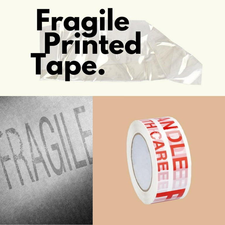 MMBM 48 Rolls - 2 Mil - Fragile Printed Handle w/ Care Packaging