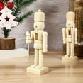 thumbnail image 2 of 6pcs Nutcracker Christmas Decoration Wooden Nutcracker Ornament DIY Paintable Nutcracker Figures (Random Style), 2 of 5