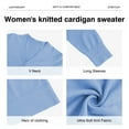 thumbnail image 5 of Uvplove Women Long Sleeve Soft Basic Knit Cardigan Sweater,Light Blue,S-3XL, 5 of 9