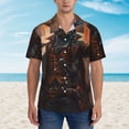 thumbnail image 2 of Susaid Steampunk Cowboy Cat Print Hawaiian Shirts for Men Women,Hawaiian Summer Short-Sleeve Casual Relaxed-Fit Button-Down,XX-Large, 2 of 7