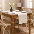 thumbnail image 3 of shiyou-Boho Table Runner 12x120 Inch Farmhouse Rustic Milky White Linen Table Runner for Dining Party Wedding Decoration, 3 of 4