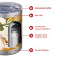 thumbnail image 4 of 12oz Tumblers White Sunflower Seed Leaf Pattern Vacuum Insulated Stainless Steel Travel Tumbler Cups Mug with Lid and Straw for Beer,Coffee,Beverages with Cleaning Brush for Cold & Hot Drinks, 4 of 5