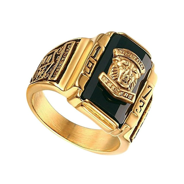 Dijes de cabeza de tigre de acero inoxidable con grabado de diamantes de imitación