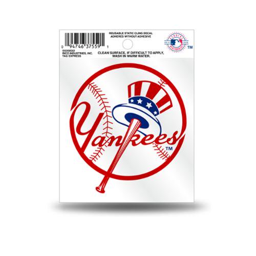 New York Yankees Official MLB 3.5 inch Small Static Cling Window Car