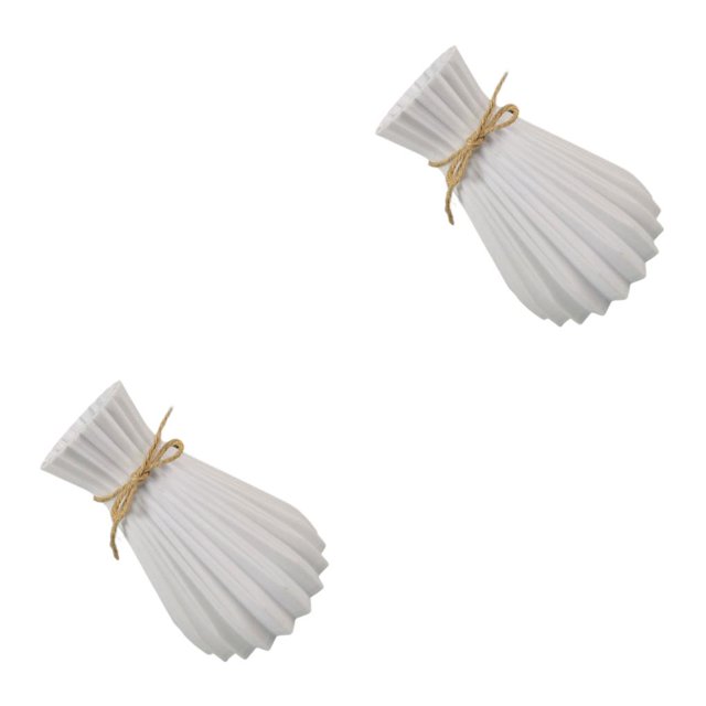 Toystoory Jarrón de plástico exquisito jarrón anticerámica jarrones de flores irrompibles de ratán bonitos jarrones de decoración para el hogar boda Blanco 2piezas Toystoory CBP586386