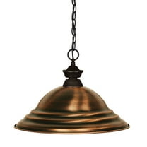 -1 Light Island/Billiard in Billiard Style-16 inches Wide By 11.5 inches High-Bronze Finish-Antique Copper Glass Color Bailey Street Home